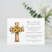 Gedenkstätte zur Beerdigung von Blumenkreuz-Foto-B Dankeskarte (Stehend Vorderseite)