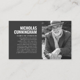 Gedenkstätte zur Beerdigung von Erinnerungsfotos Visitenkarte