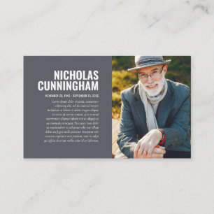 Gedenkstätte zur Beerdigung von Erinnerungsfotos Visitenkarte