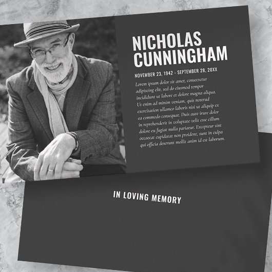 Gedenkstätte zur Beerdigung von Erinnerungsfotos Visitenkarte