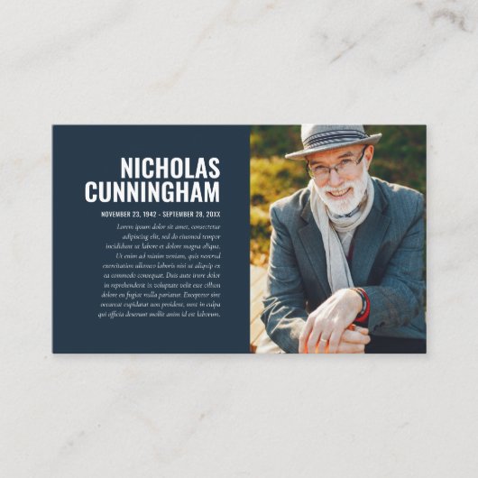 Gedenkstätte zur Beerdigung von Erinnerungsfotos Visitenkarte (Vorderseite)