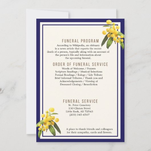 Gedenkstätte zur Beerdigung von Flora und Fauna, R Einladung (Rückseite)