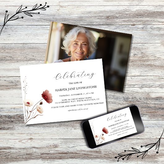 Gedenkstätte zur Beerdigung von Pink und Weißmohn Einladung