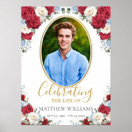 Gedenkstätte zur Beerdigung von Red White Blue Flo Poster