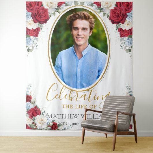 Gedenkstätte zur Beerdigung von Red White Blue Flo Wandteppich (Beispiel)