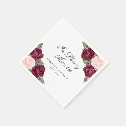 Gedenkstätte zur Beerdigung von Wasserfarben Rosa Serviette (Ecke)