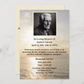 Gedenkstätte zur Sonnenaufgang am Meer Einladung (Vorne/Hinten)