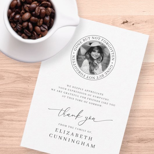 Gedenkstein, aber nicht vergessen Elegantes Chic F Dankeskarte