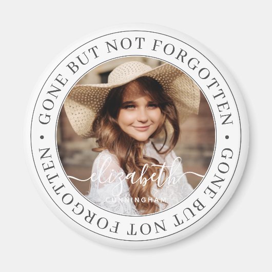 Gedenkstein, aber nicht vergessen Elegantes Chic F Magnet (Vorne)