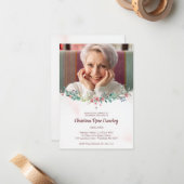 Gedenkstein Foto Liebe mit Blumen in Rosa Mitteilungskarte (Vorderseite/Rückseite Beispiel)