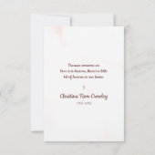 Gedenkstein Foto Liebe mit Blumen in Rosa Mitteilungskarte (Rückseite)