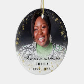 Gedenkstein für immer Foto Goldschnee Keramik Ornament (Rechts)