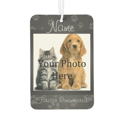 Gedenkstempel für Hunde oder Katzen drucken, um da Autolufterfrischer (Rückseite)