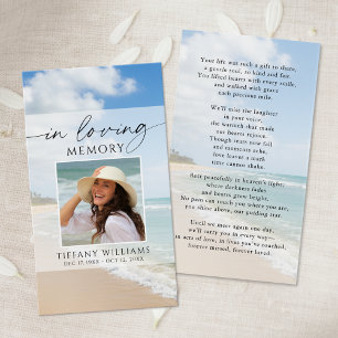 Gedenkstrand In Loving Memory Foto Gebetskarte