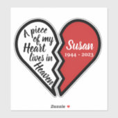 Gedenkstück meines Herzens lebt im Himmel Aufkleber (Blatt)