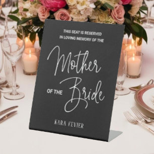 Gedenkstuhl der Black Mother Bride vorbehalten Hoc Sockelschild
