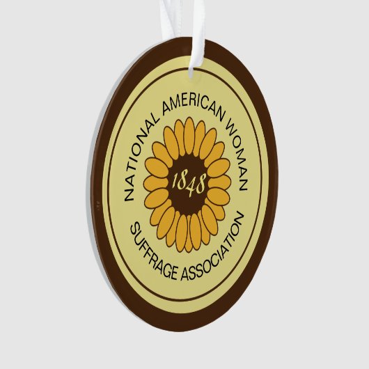 Gedenksuffragettesonnenblume-Button NAWSA Ornament (Vorderseite)