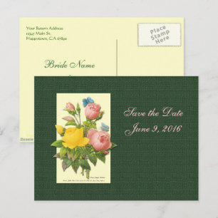 Gedenkt den Tag Pinke Gelbe Rosen Postkarte