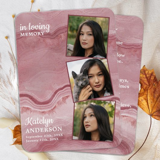 Gedenktafel 3 Foto Beerdigung Beerdigungskarte Ros