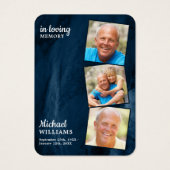 Gedenktafel 3 Foto Beerdigungskarte Blaue Marmor (Vorderseite)