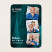 Gedenktafel 3 Foto Beerdigungskarte Grüne Marmor (Vorderseite)