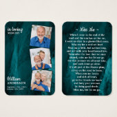 Gedenktafel 3 Foto Beerdigungskarte Grüne Marmor (Vorne & Hinten)