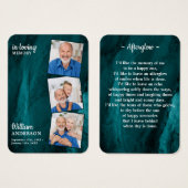 Gedenktafel 3 Foto Beerdigungskarte Grüne Marmor (Vorne & Hinten)