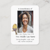 Gedenktafel für Pocket Keepake Erinnerung an Musik Visitenkarte (Rückseite)