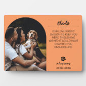 Gedenktafel mit Foto für den geliebten Hund – Pers Fotoplatte (Vorderseite)