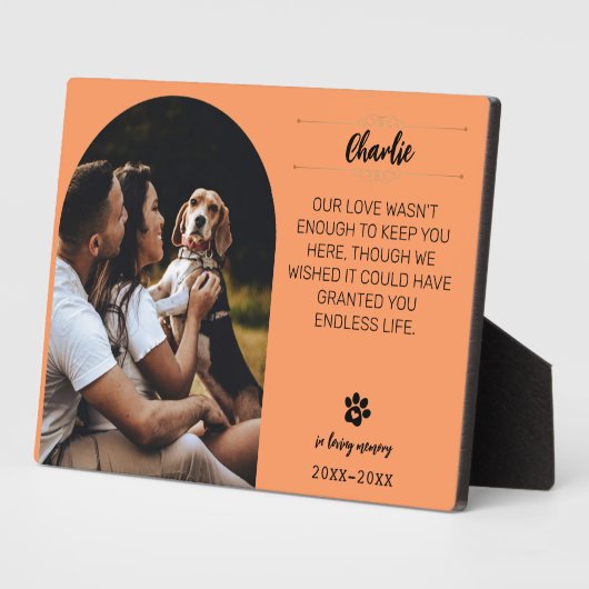 Gedenktafel mit Foto für den geliebten Hund – Pers Fotoplatte (Seite)