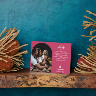 Gedenktafel mit Foto für den geliebten Hund – Pers Fotoplatte