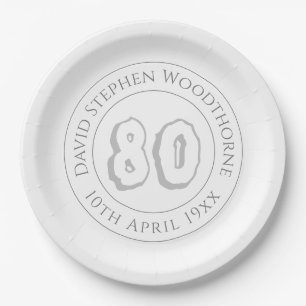 Gedenktafel zum 80. Geburtstag Pappteller
