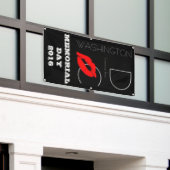 Gedenktag 2016 Washington DC Roter Lipstick Kiss Banner (Äußeres Gebäude)