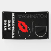 Gedenktag 2016 Washington DC Roter Lipstick Kiss Banner (Horizontal)