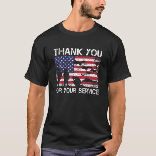 Gedenktag 2022 - Amerikanische Flagge Vielen Dank T-Shirt