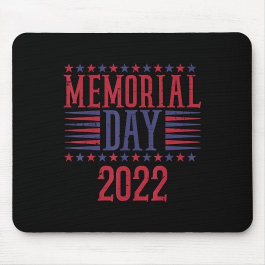 Gedenktag 2022 Vintage Patriotische Veteranen Wo Mousepad (Vorne)
