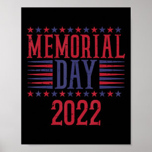 Gedenktag 2022 Vintage Patriotische Veteranen Wo Poster