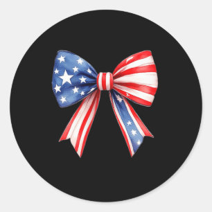 Gedenktag 2025 US-amerikanische Flagge Bow Coquett Runder Aufkleber