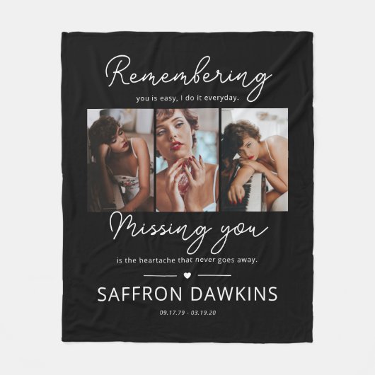 Gedenktag 3 Foto Tribute Fleecedecke (Vorderseite)