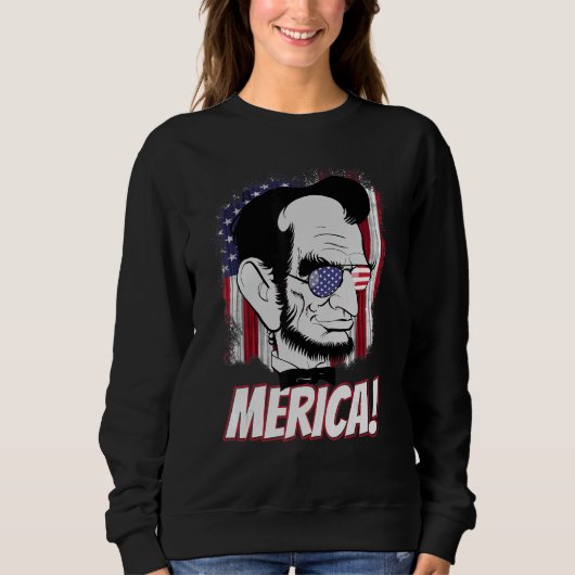 Gedenktag 4. Juli Feiertag Patriot Abe Linco Sweatshirt (Vorderseite)