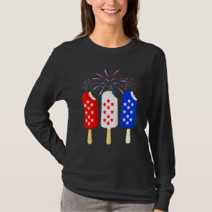 Gedenktag 4. Juli Feiertag Patriotische Eiscreme T-Shirt