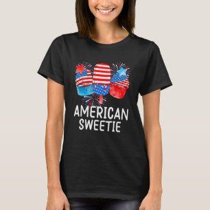 Gedenktag 4. Juli Feiertag Patriotische Eiscreme T-Shirt