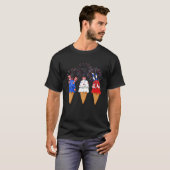 Gedenktag 4. Juli Weihnachten Patriotische Eiscrem T-Shirt (Vorne ganz)