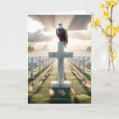 Gedenktag Adler am Kreuz Karte (Gelbe Blume)