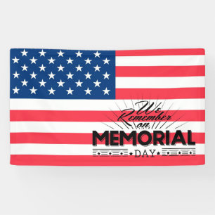 Gedenktag Amerika-Flagge und Typografie Banner