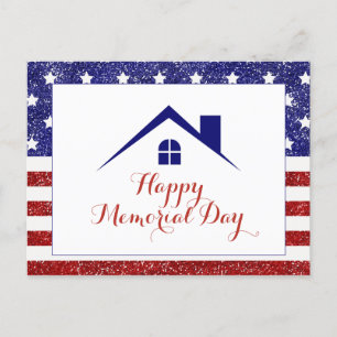 Gedenktag Amerikanische Flagge Immobilien  Postkarte