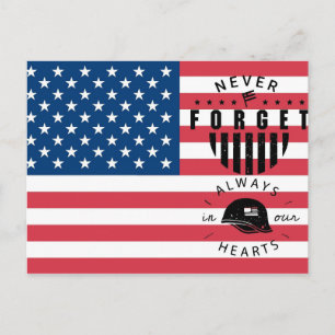 Gedenktag Amerikanische Flagge Postkarte