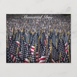 Gedenktag Amerikanische Flaggen Postkarte