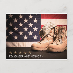 Gedenktag Amerikanische militärische Ehre Postkart Postkarte