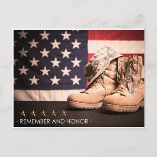 Gedenktag Amerikanische militärische Ehre Postkart Postkarte
